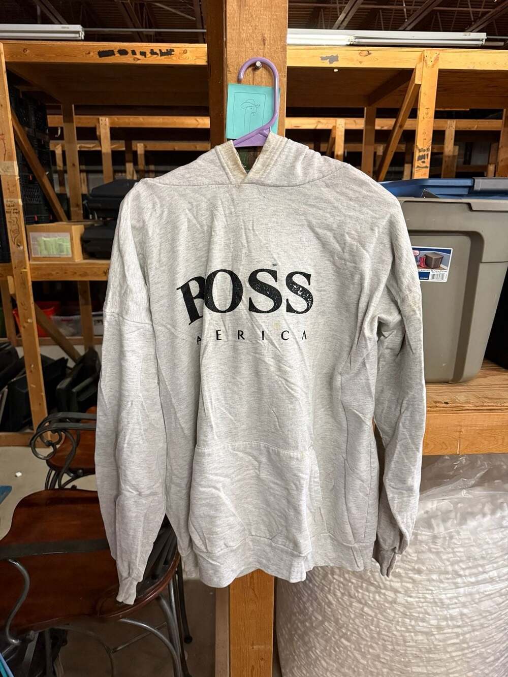 Hugo Boss Boss America Hoodie Grey Vintage